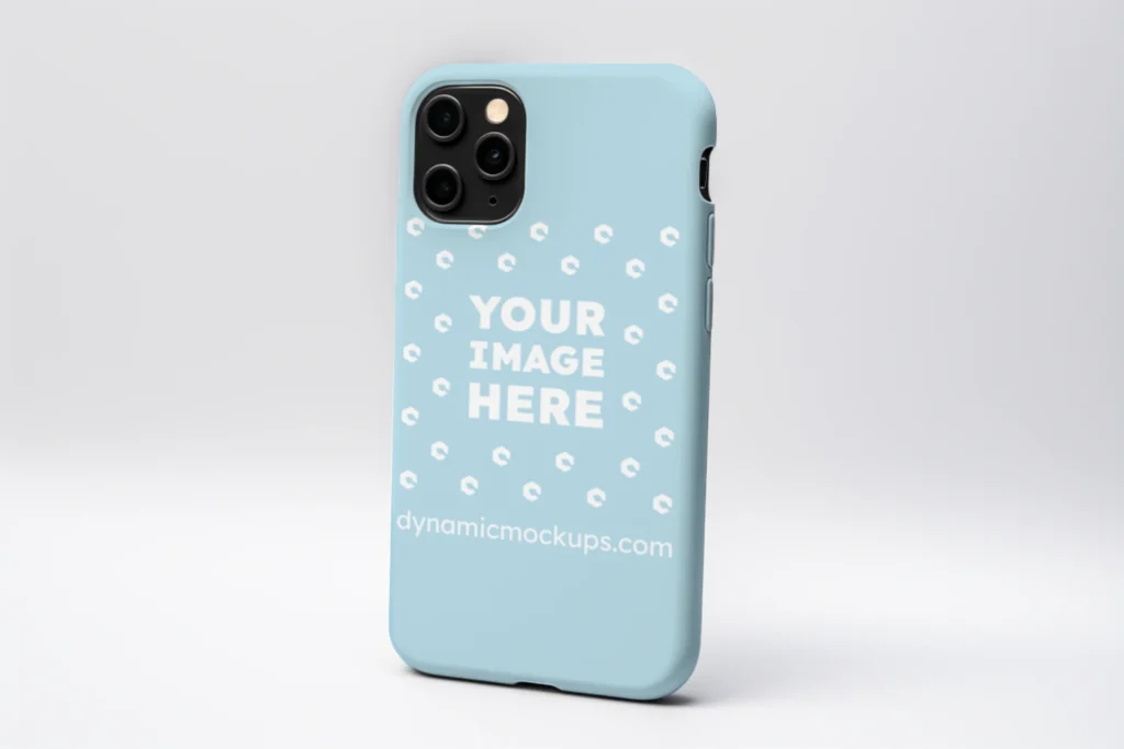 iPhone Light Blue Phone Case Mockup Template