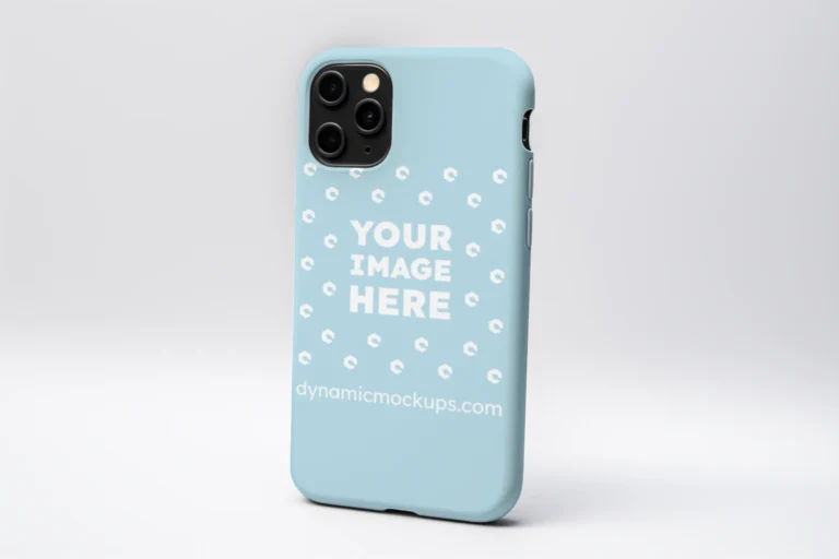 iPhone Light Blue Phone Case Mockup Template
