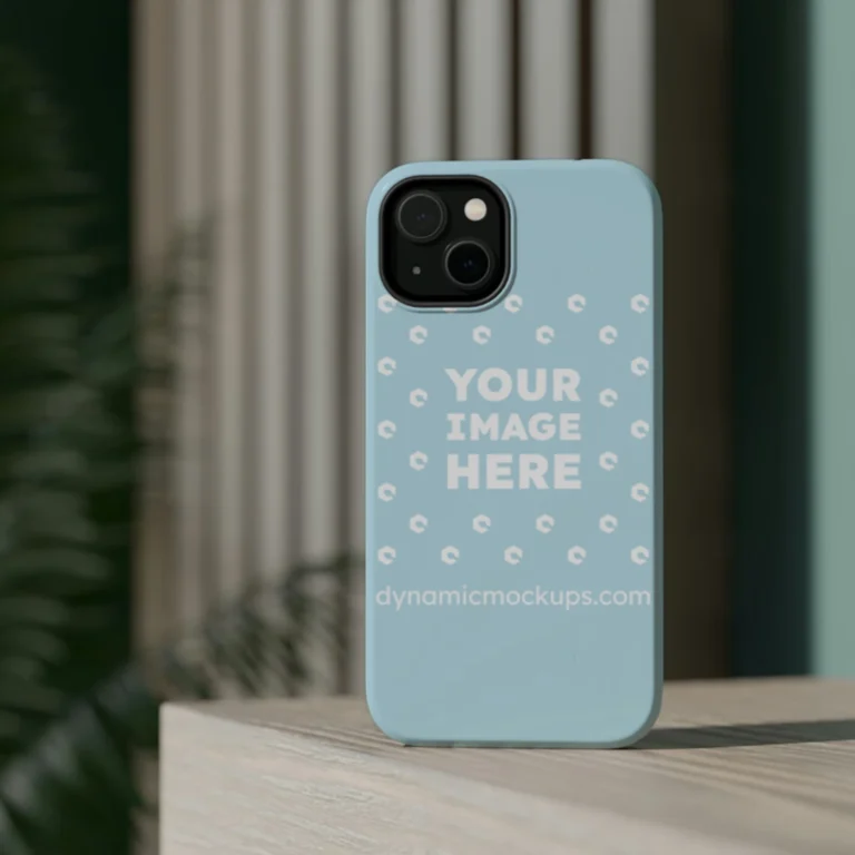 iPhone Light Blue Phone Case Mockup Template