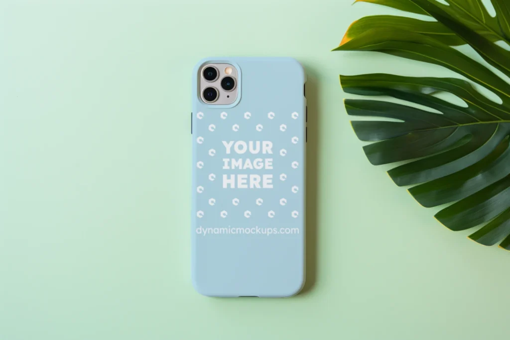 iPhone Light Blue Phone Case Mockup Template