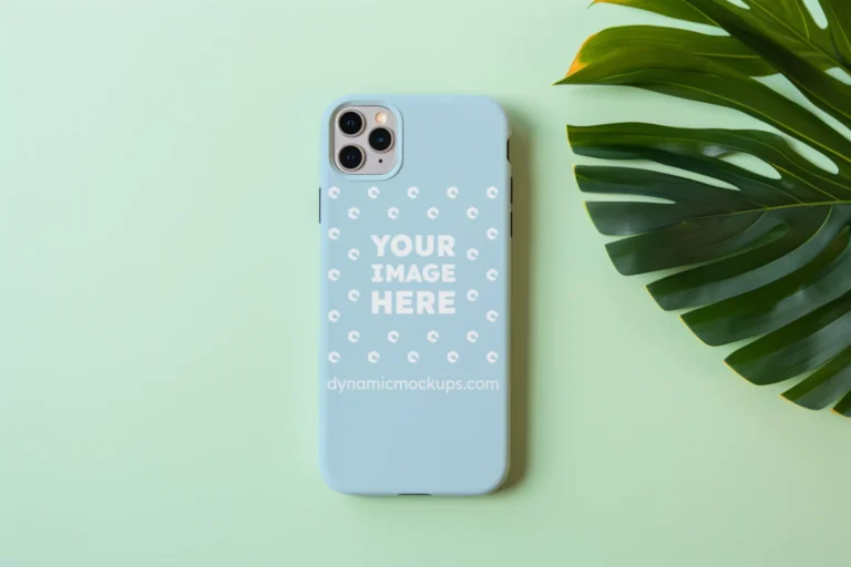 iPhone Light Blue Phone Case Mockup Template