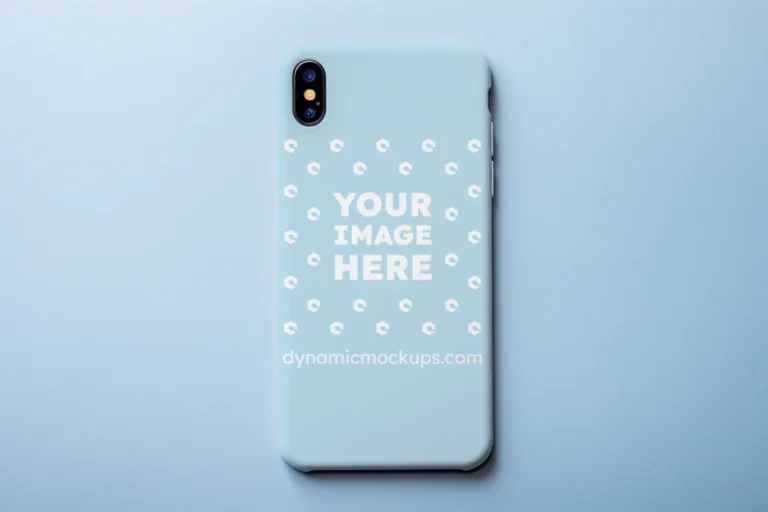 iPhone Light Blue Phone Case Mockup Template