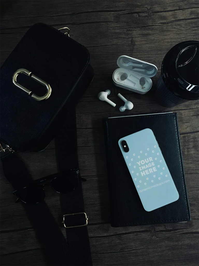 iPhone Light Blue Phone Case Mockup Template