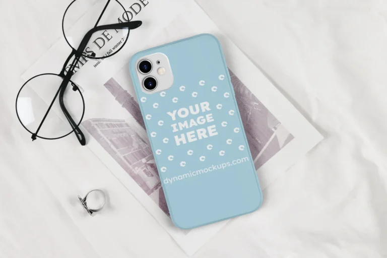 iPhone Light Blue Phone Case Mockup Template
