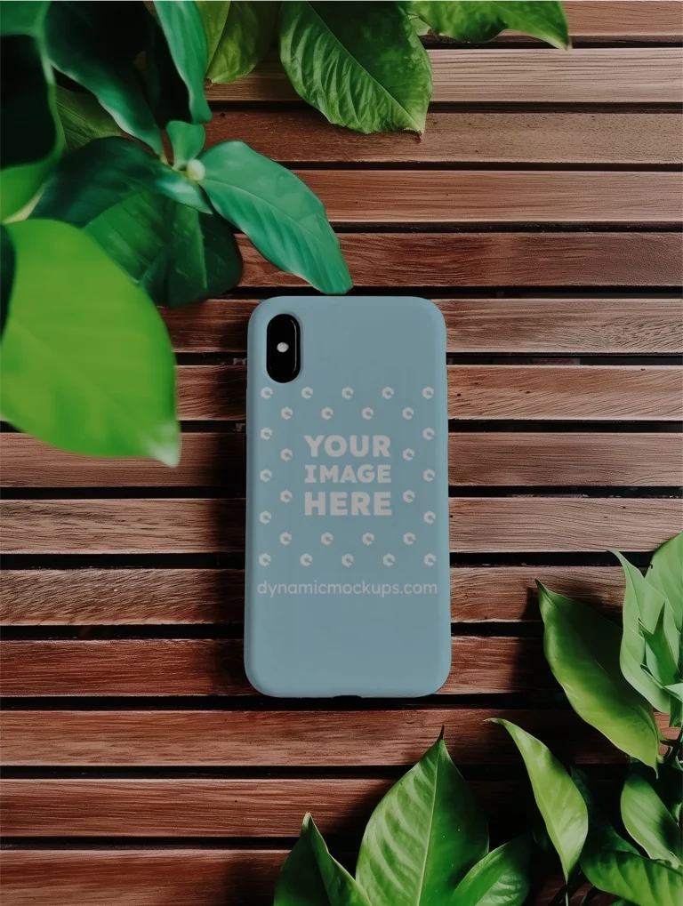 iPhone Light Blue Phone Case Mockup Template