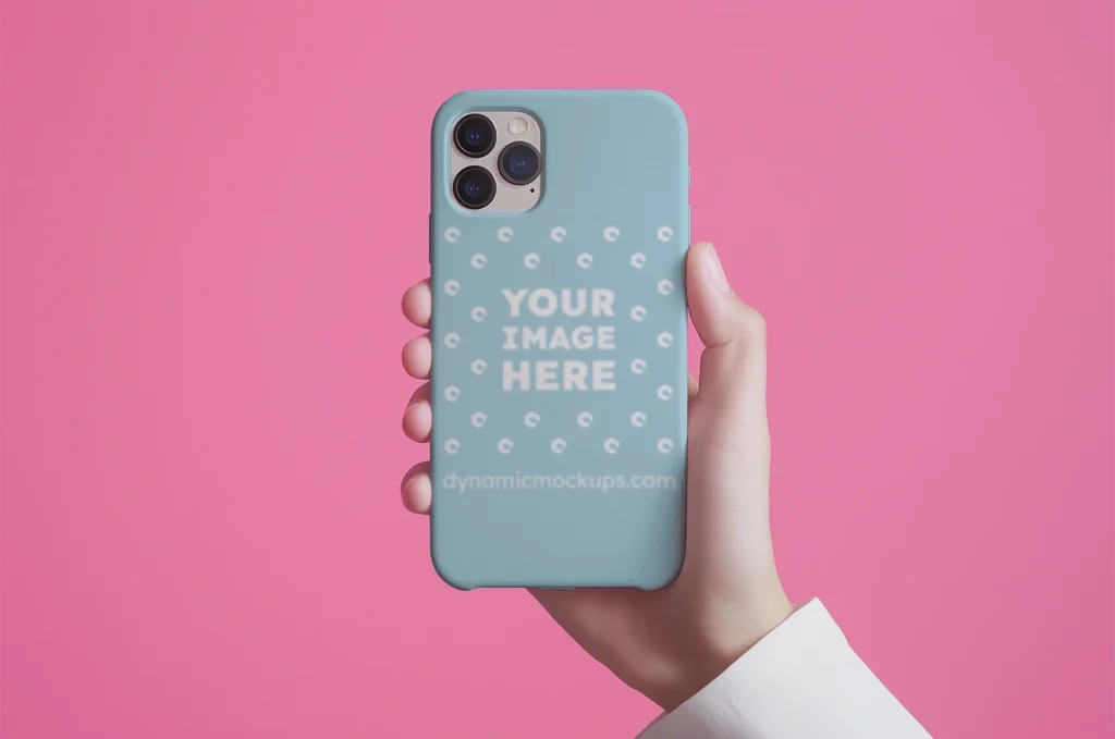 iPhone Light Blue Phone Case Mockup Template
