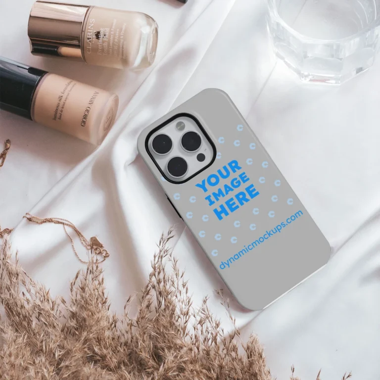iPhone Light Gray Phone Case Mockup Template