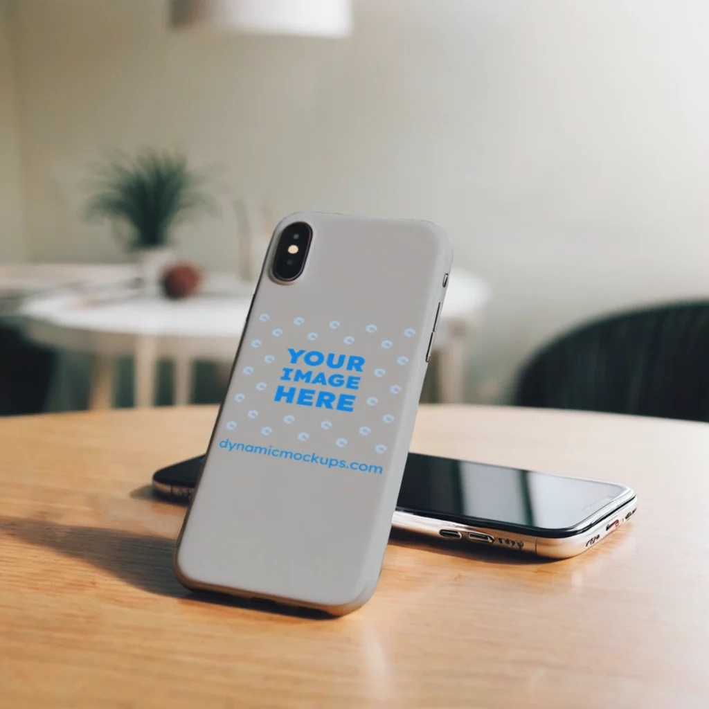 iPhone Light Gray Phone Case Mockup Template