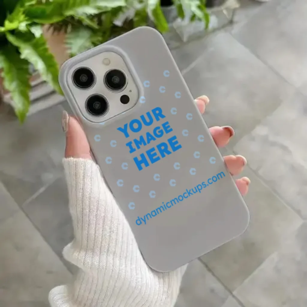 iPhone Light Gray Phone Case Mockup Template