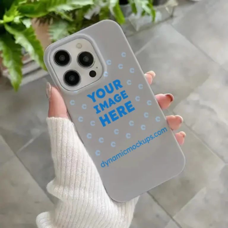 iPhone Light Gray Phone Case Mockup Template