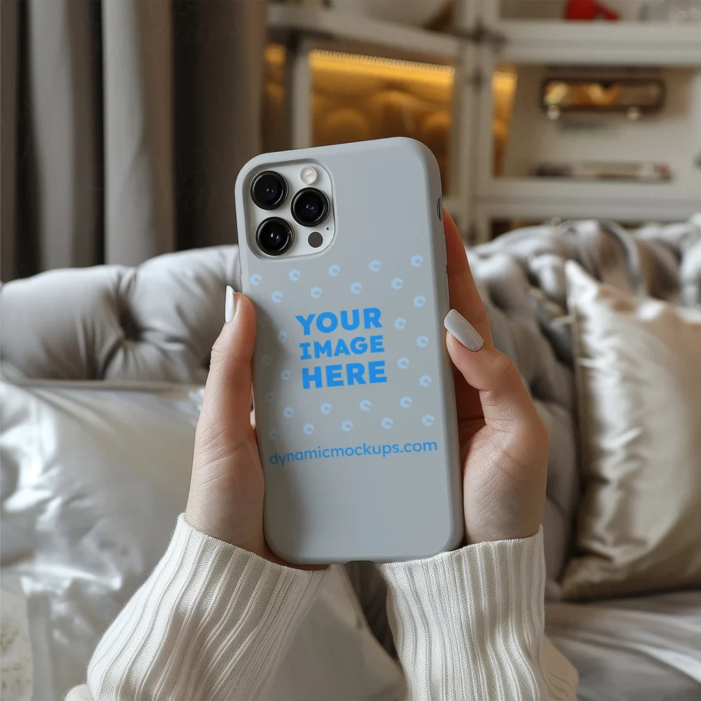 iPhone Light Gray Phone Case Mockup Template