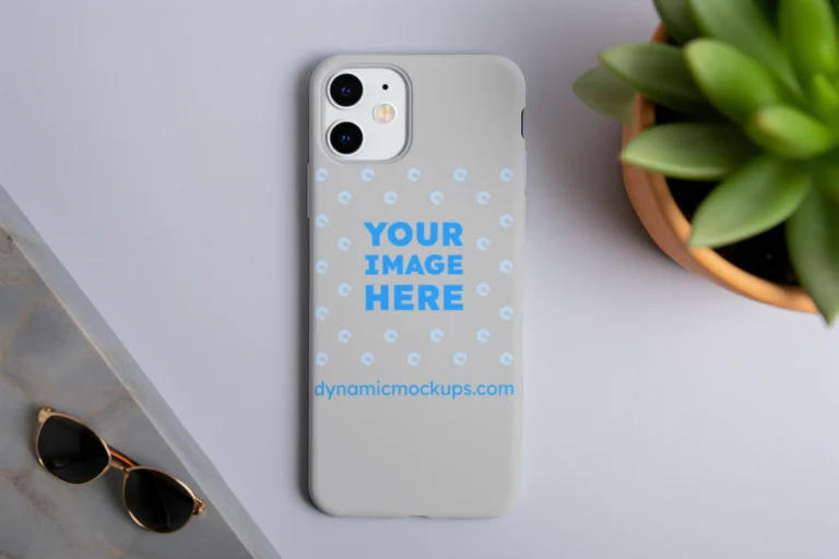 iPhone Light Gray Phone Case Mockup Template
