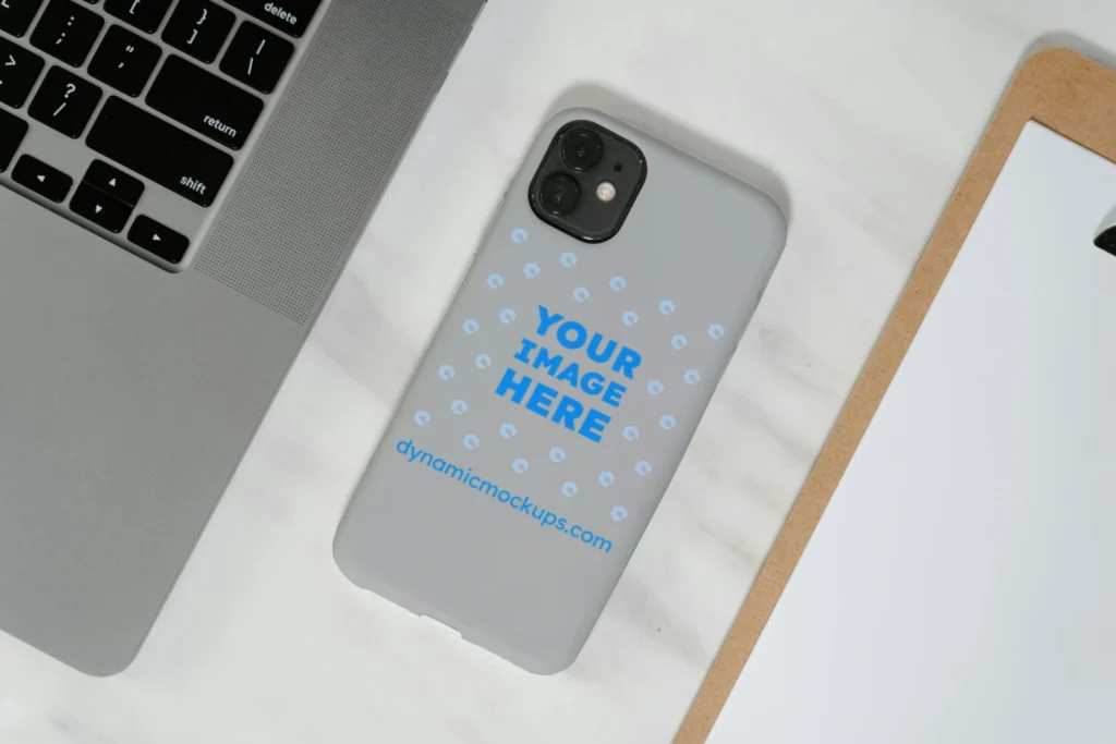 iPhone Light Gray Phone Case Mockup Template