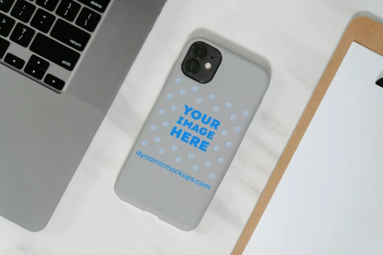iPhone Light Gray Phone Case Mockup Template