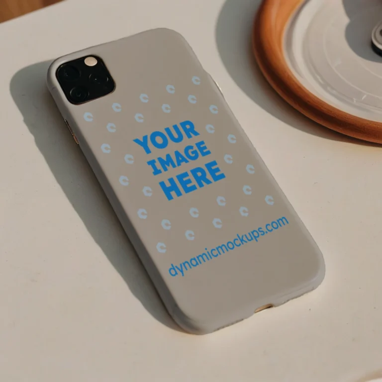 iPhone Light Gray Phone Case Mockup Template