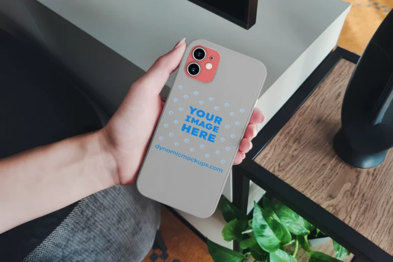iPhone Light Gray Phone Case Mockup Template