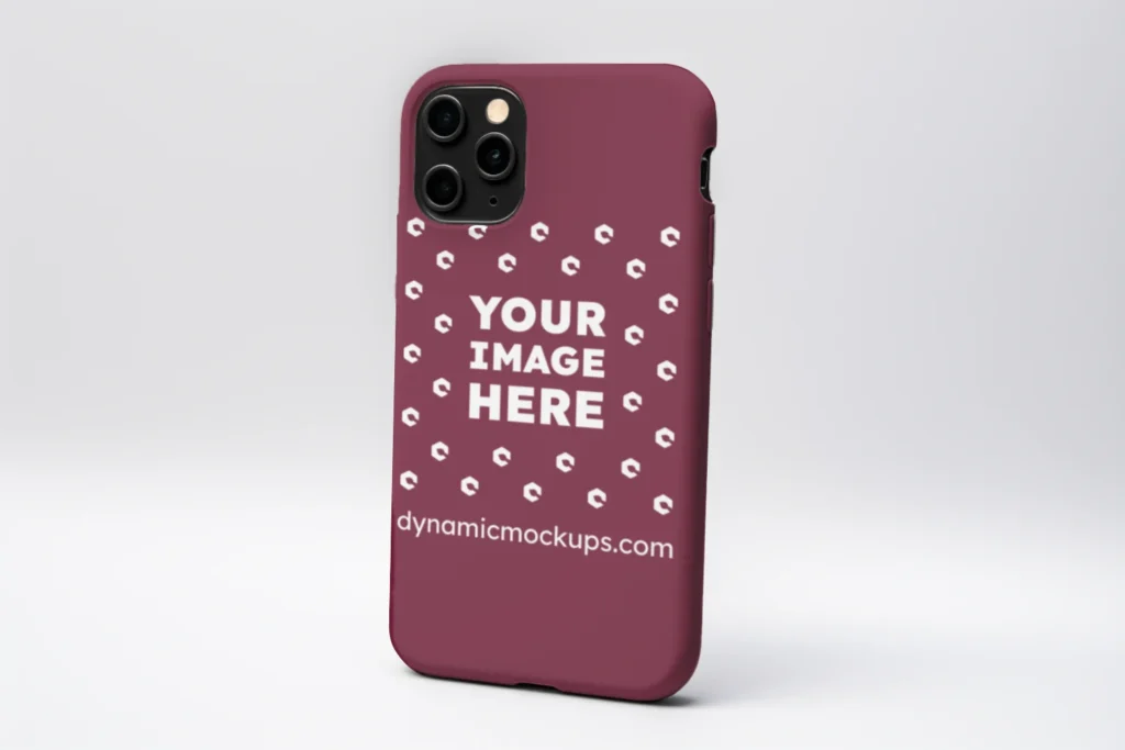 iPhone Maroon Phone Case Mockup Template