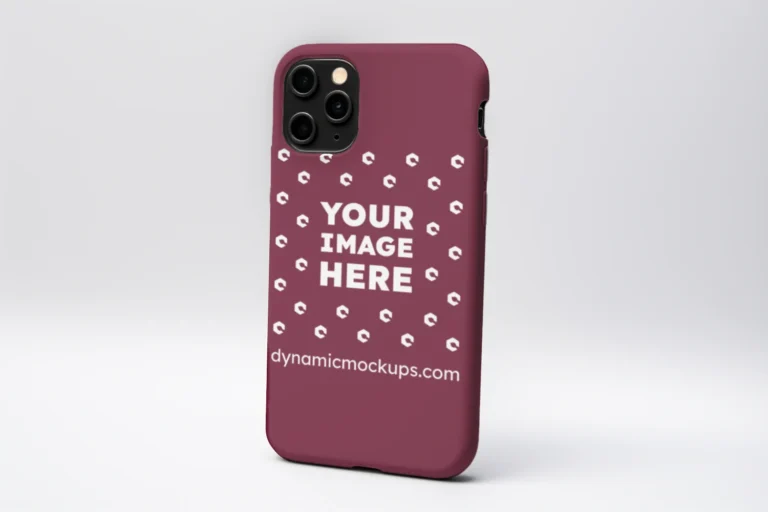 iPhone Maroon Phone Case Mockup Template