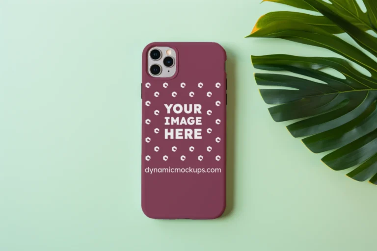 iPhone Maroon Phone Case Mockup Template