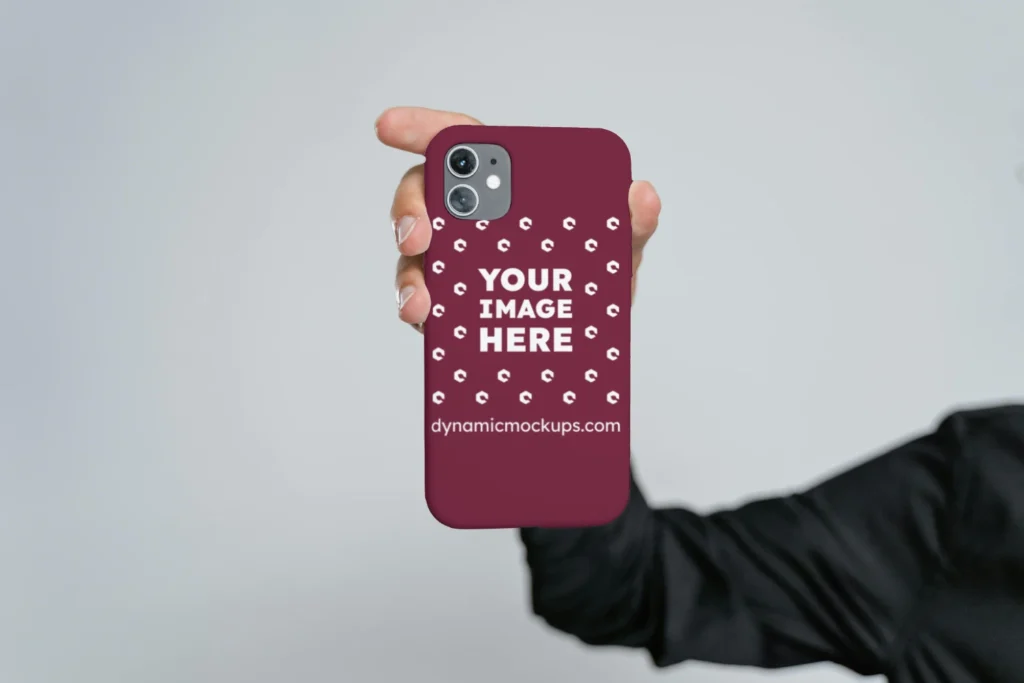 iPhone Maroon Phone Case Mockup Template