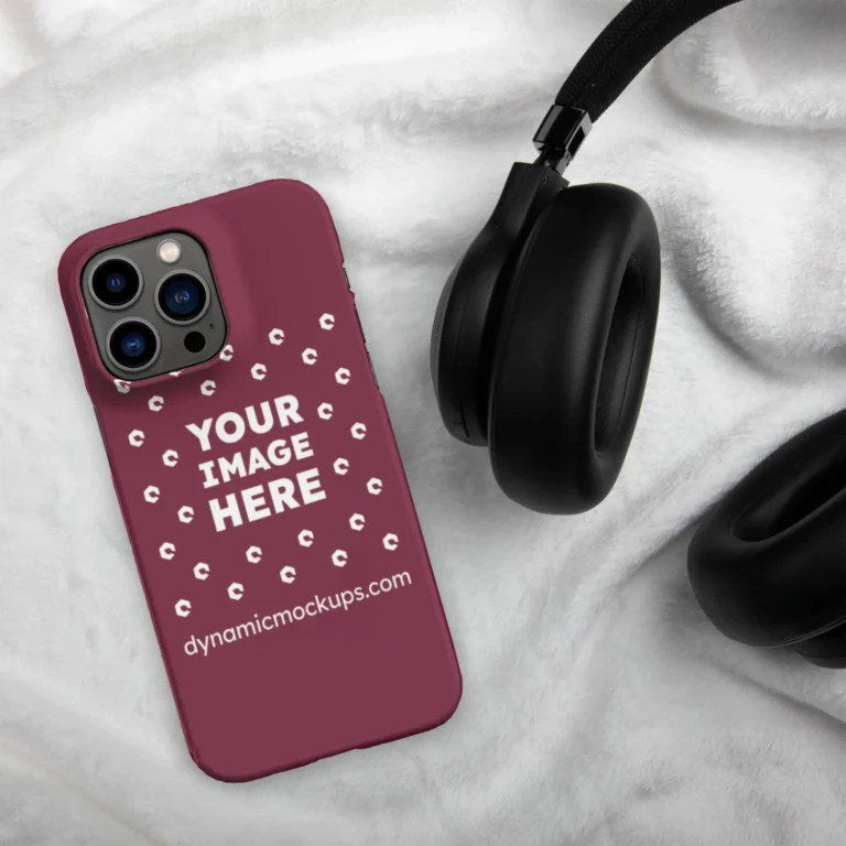 iPhone Maroon Phone Case Mockup Template