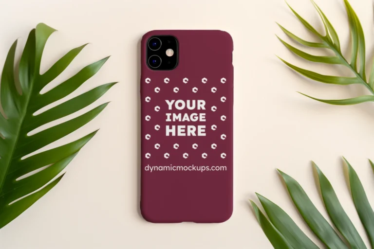 iPhone Maroon Phone Case Mockup Template