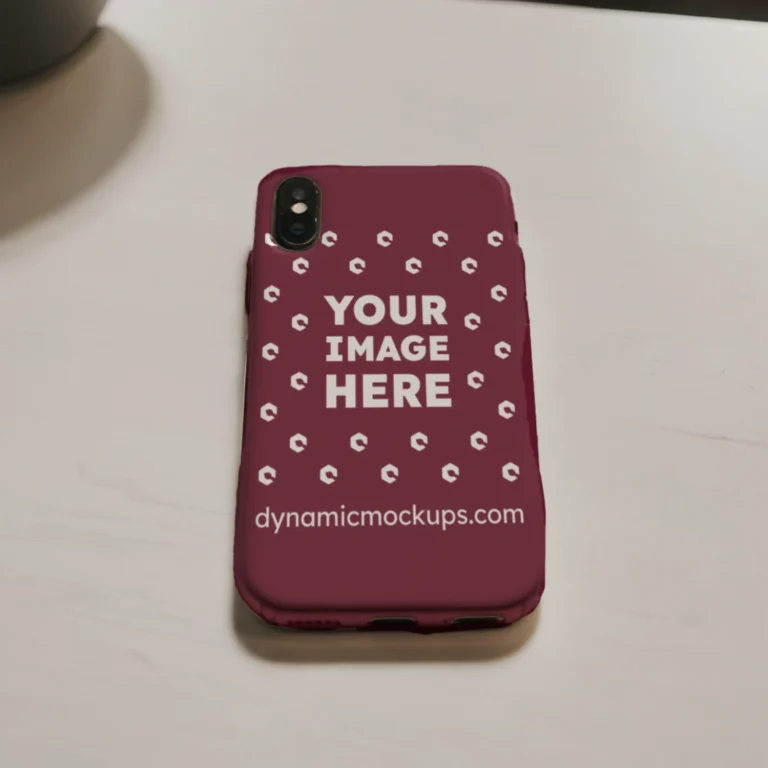 iPhone Maroon Phone Case Mockup Template
