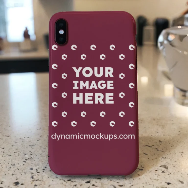 iPhone Maroon Phone Case Mockup Template