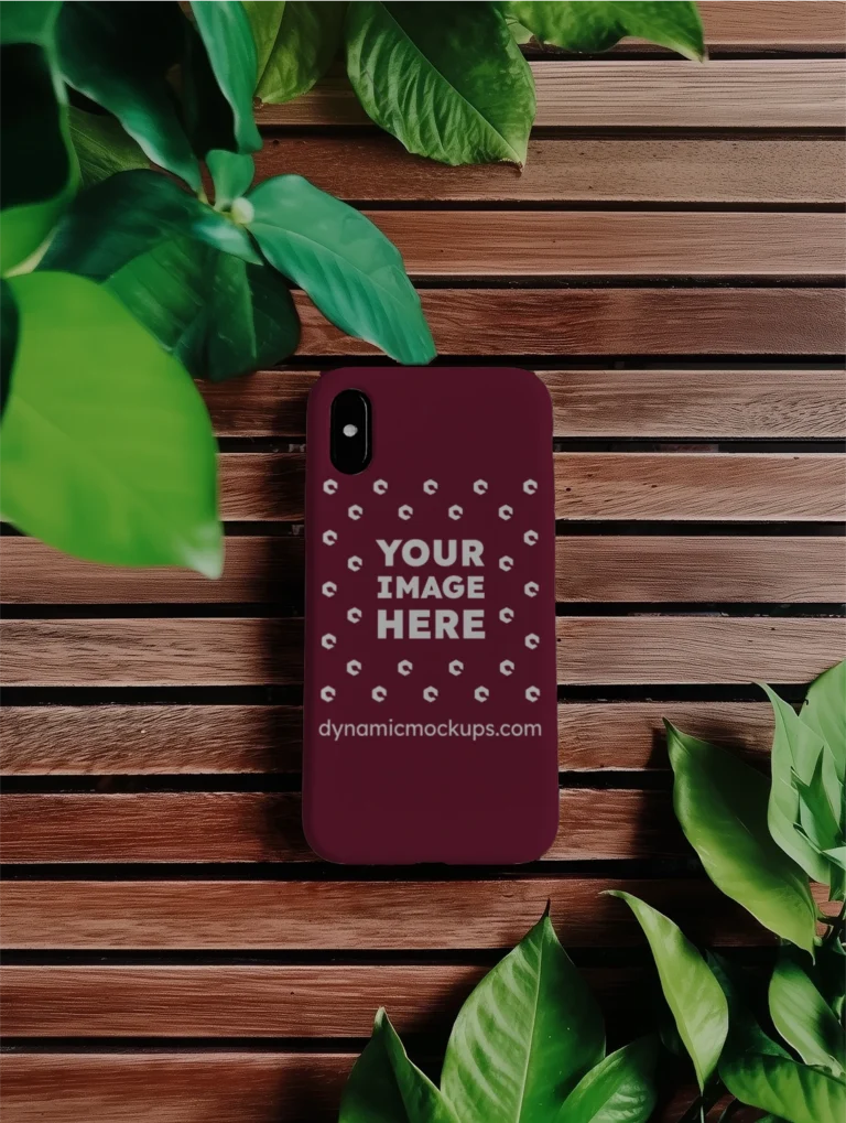 iPhone Maroon Phone Case Mockup Template