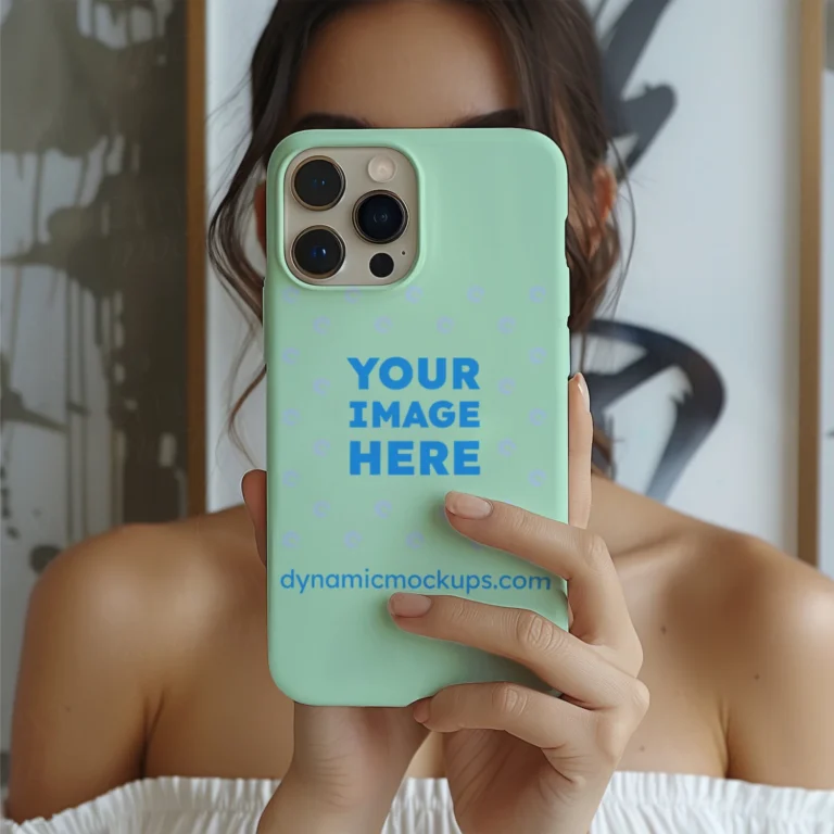 iPhone Mint Phone Case Mockup Template