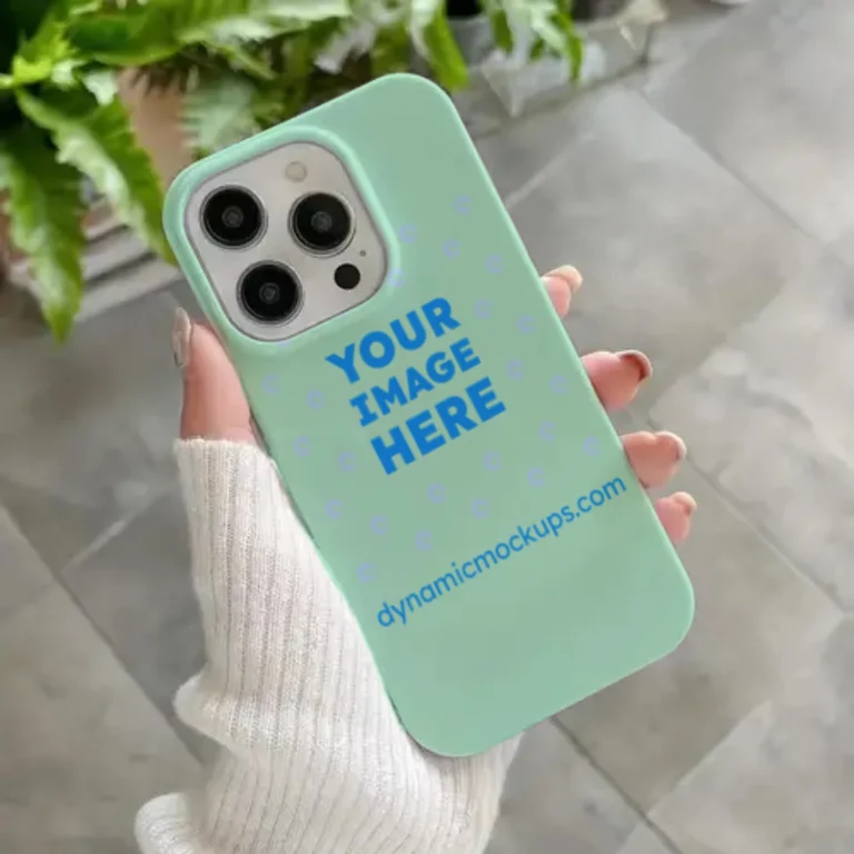 iPhone Mint Phone Case Mockup Template