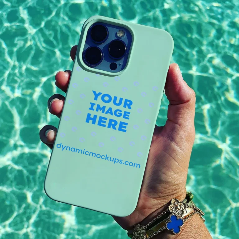 iPhone Mint Phone Case Mockup Template