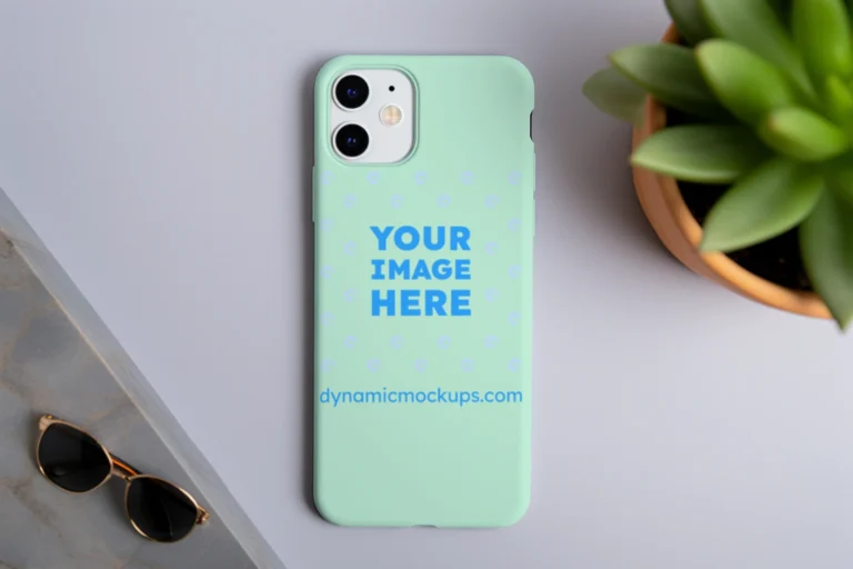 iPhone Mint Phone Case Mockup Template