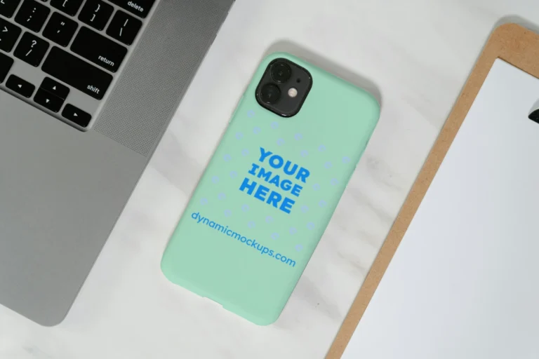 iPhone Mint Phone Case Mockup Template