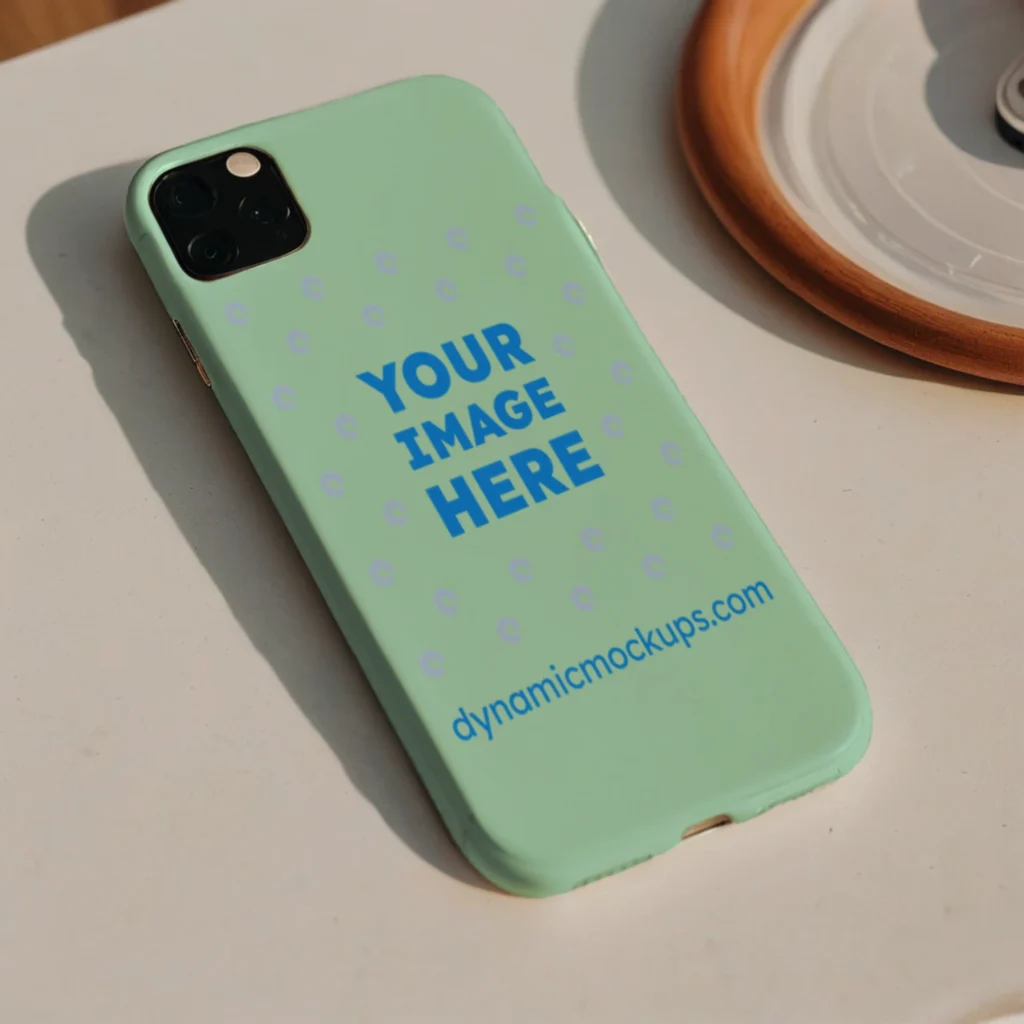 iPhone Mint Phone Case Mockup Template