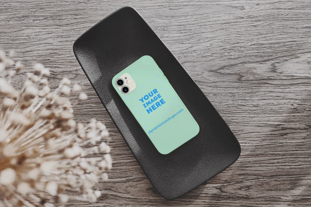 iPhone Mint Phone Case Mockup Template