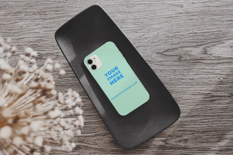 iPhone Mint Phone Case Mockup Template