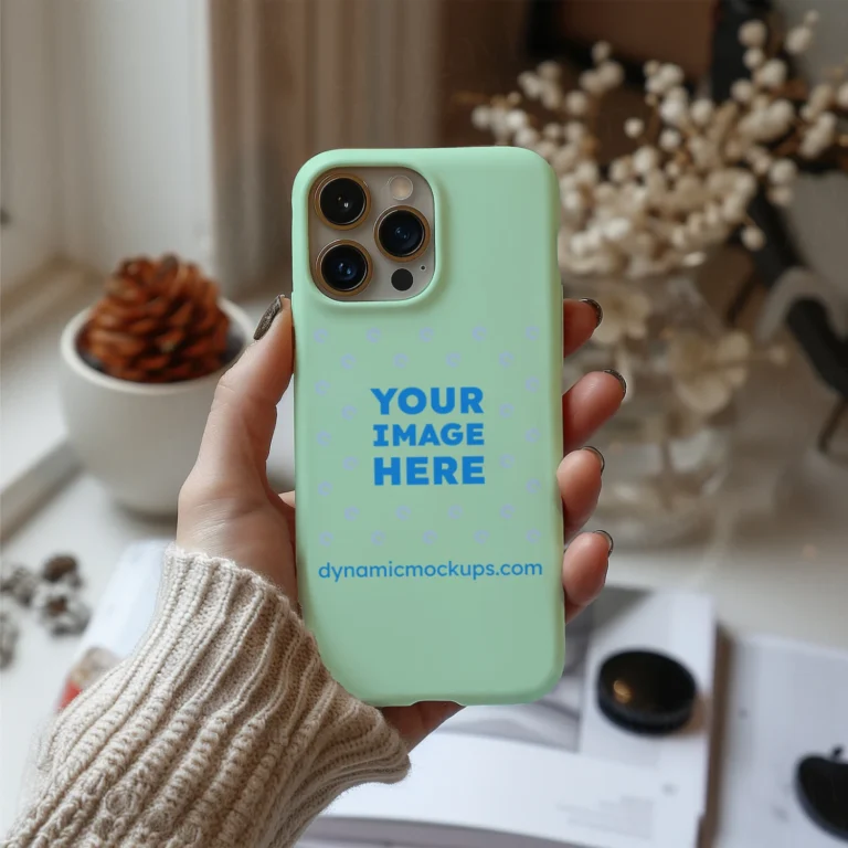 iPhone Mint Phone Case Mockup Template