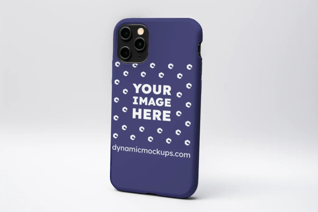 iPhone Navy Blue Phone Case Mockup Template