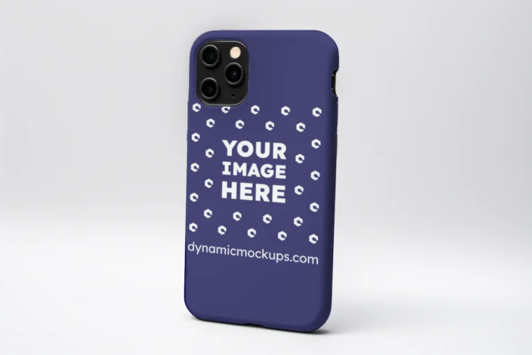 iPhone Navy Blue Phone Case Mockup Template