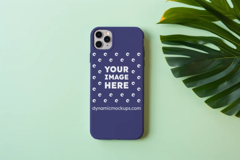 iPhone Navy Blue Phone Case Mockup Template