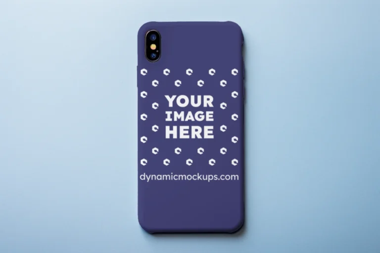 iPhone Navy Blue Phone Case Mockup Template