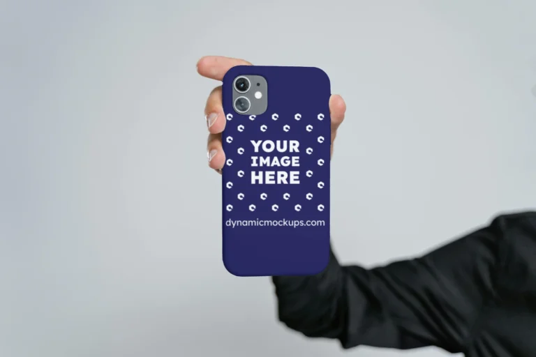 iPhone Navy Blue Phone Case Mockup Template