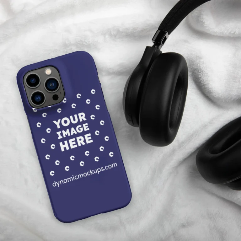 iPhone Navy Blue Phone Case Mockup Template
