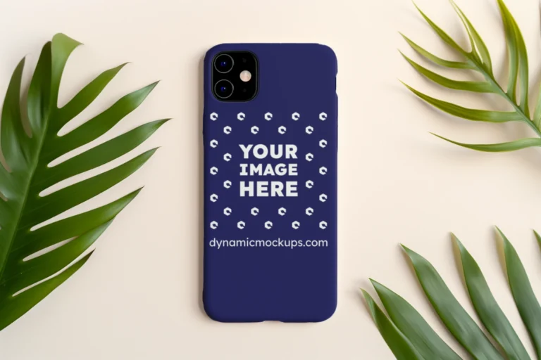 iPhone Navy Blue Phone Case Mockup Template