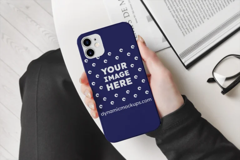 iPhone Navy Blue Phone Case Mockup Template
