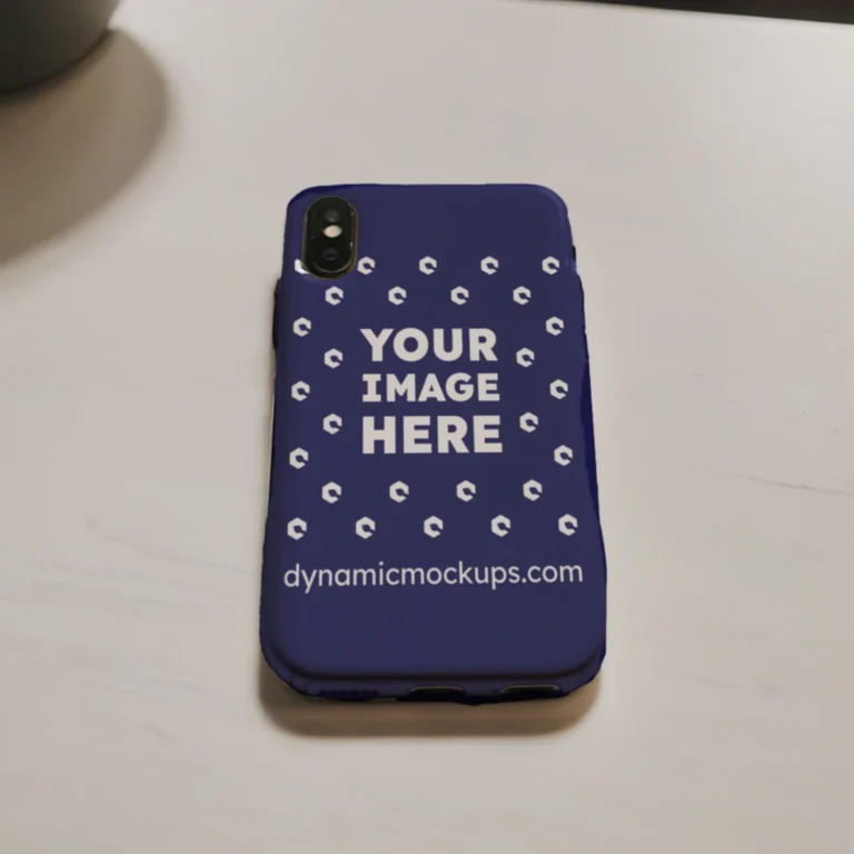 iPhone Navy Blue Phone Case Mockup Template