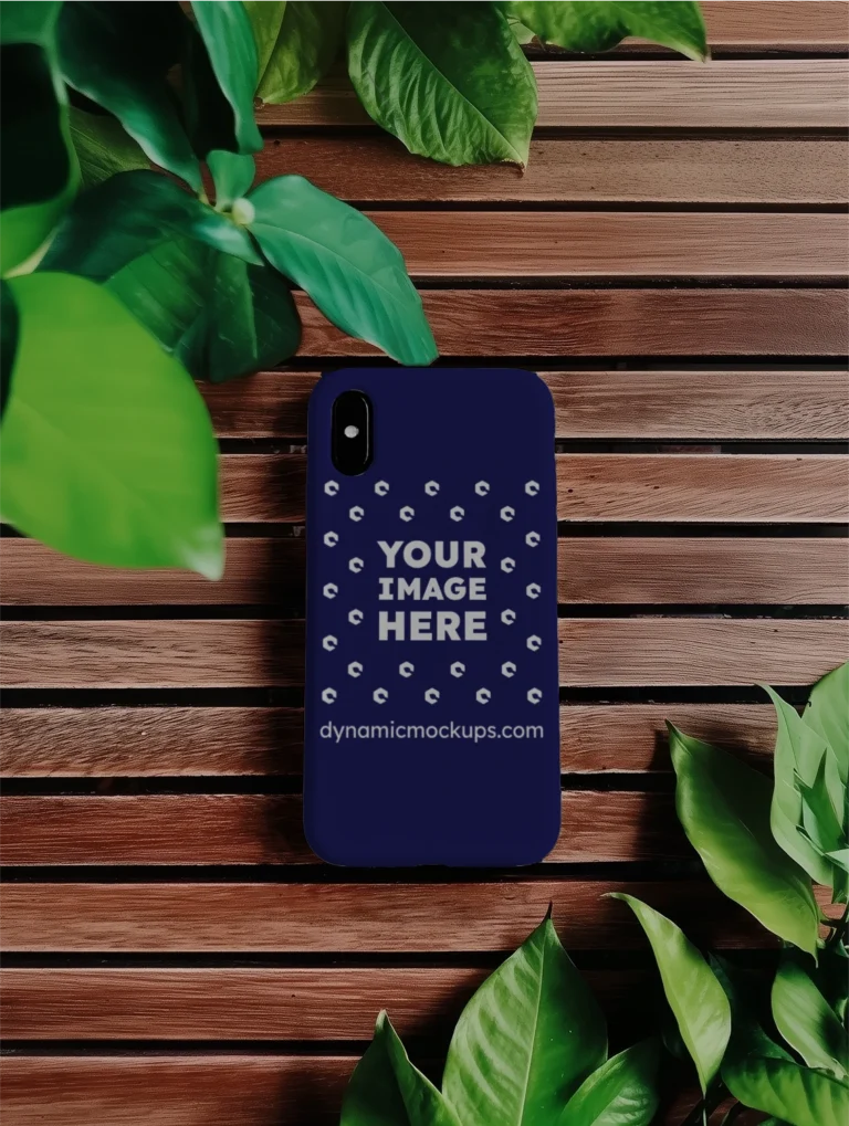 iPhone Navy Blue Phone Case Mockup Template