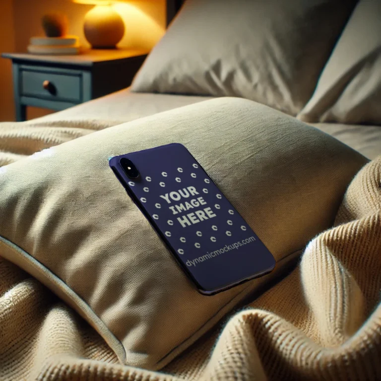 iPhone Navy Blue Phone Case Mockup Template