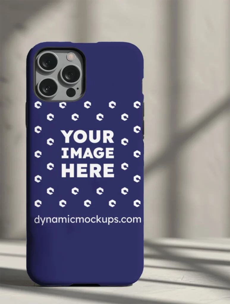 iPhone Navy Blue Phone Case Mockup Template
